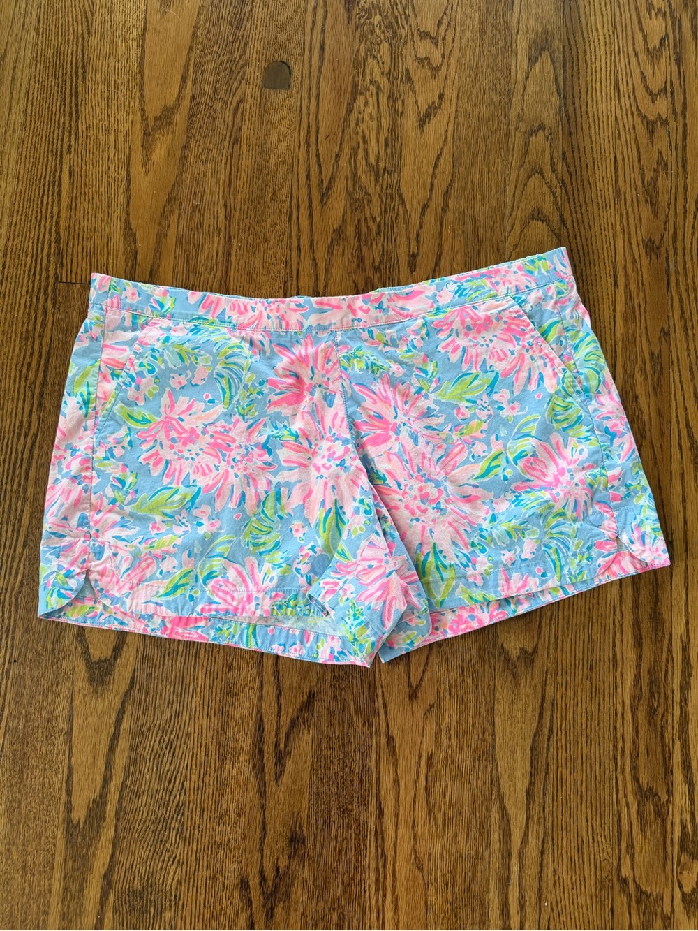 Lilly Pulitzer Purple Shorts with Pink Floral Print